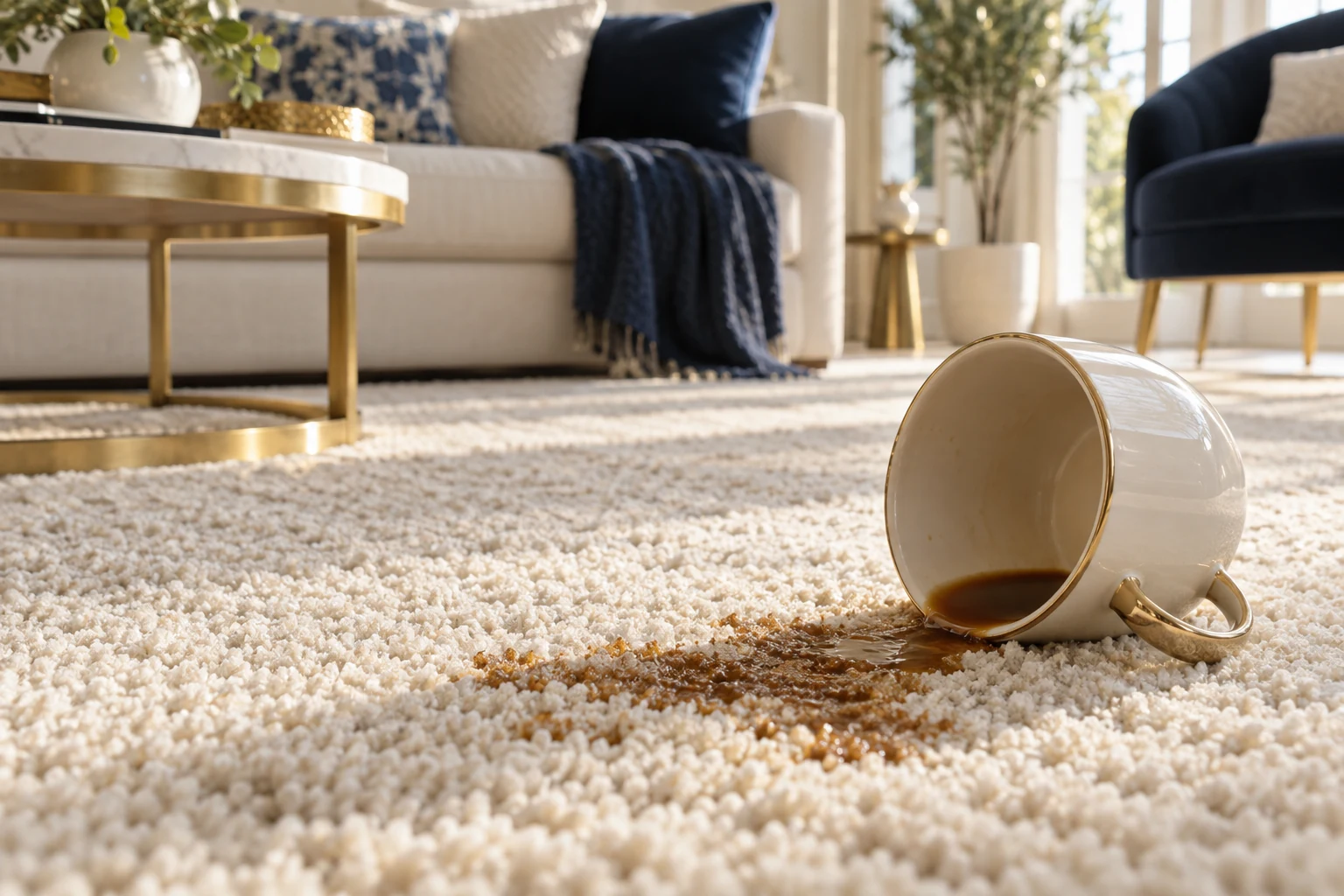 Conseils pour enlever les taches de café sur le tapis